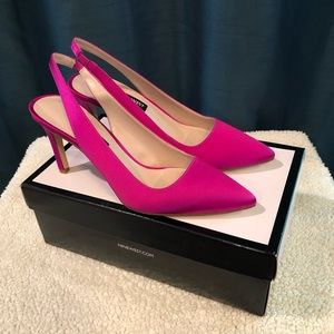 Nine West Pink Satin Slingback pumps